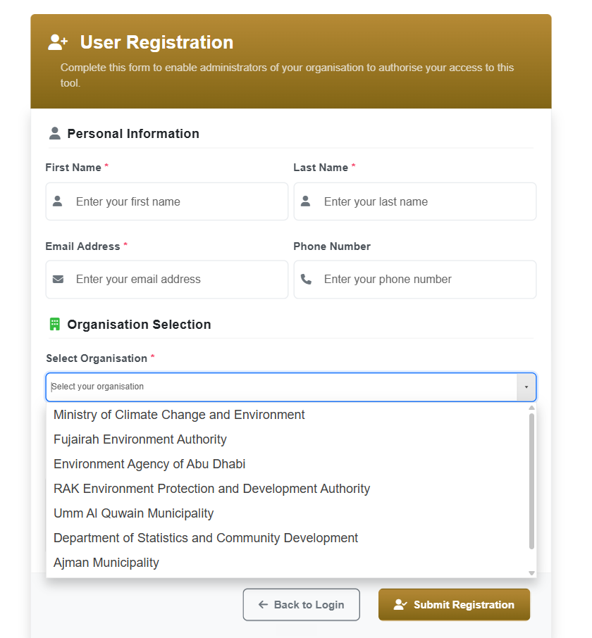 Register your organisation and roles